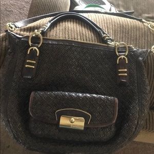 Coach chocolate leather purse